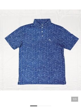 Rhoback NYC Manhattan Cocktail Navy Print Men's Polo XL Tribeca
